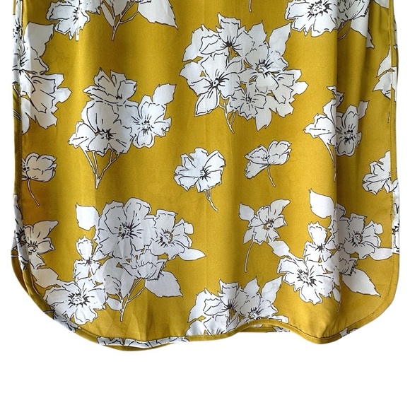 LOFT | NWOT SLEEVELESS FLORAL TANK STYLE TOP MUSTARD YELLOW WHITE | EXTRA SMALL - Picture 4 of 9